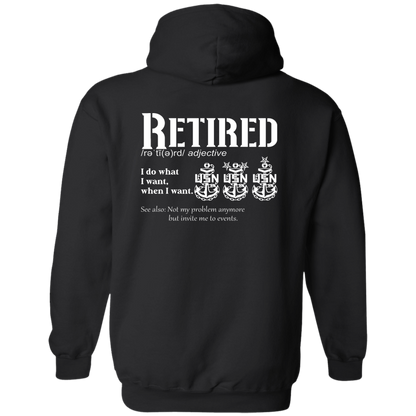 Retired Definition White Zip Up Hooded Sweatshirt