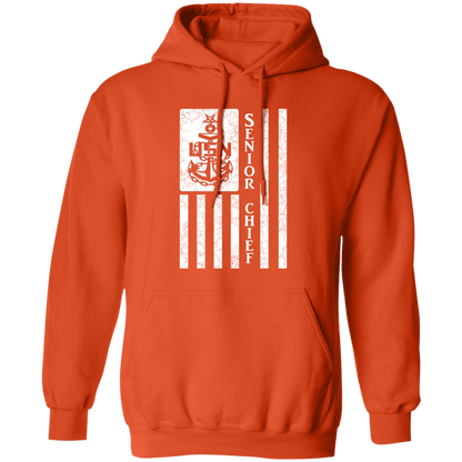 Senior Chief Flag White Pullover Hoodie
