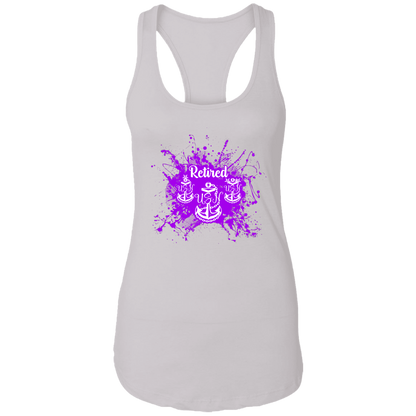 Retired Chief Purple Paint Ladies Racerback Tank