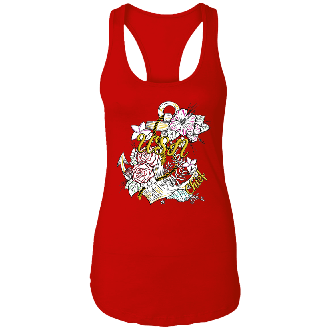 Wooden Anchor Ladies Racerback Tank