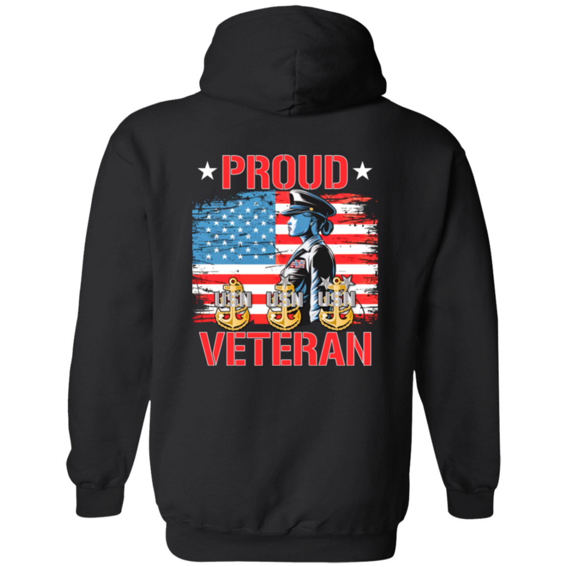 Proud Veteran Zip Up Hooded Sweatshirt