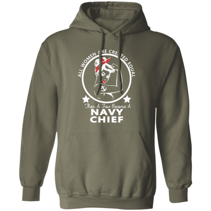 Navy Girl Chief White Pullover Hoodie