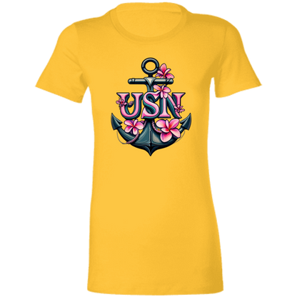 Pink Flower Anchor  Ladies' Favorite T-Shirt