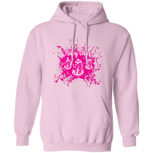 Navy Chief Pink Paint Pullover Hoodie
