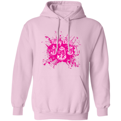Navy Chief Pink Paint Pullover Hoodie