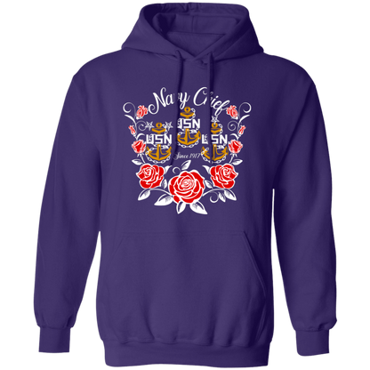 Navy Chief Rose Gold Pullover Hoodie