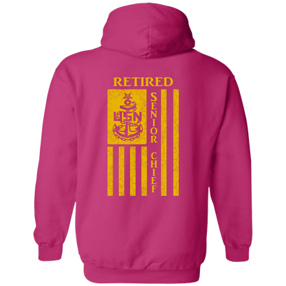Retired Senior Chief Flag FB Pullover Hoodie