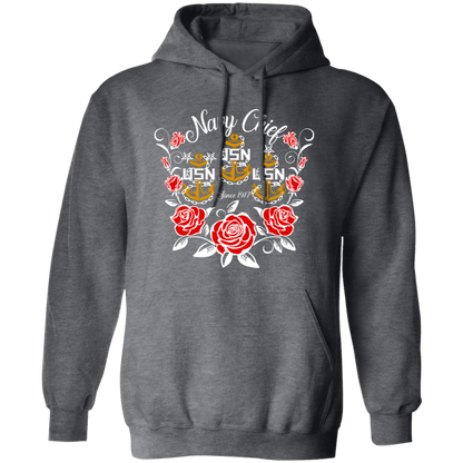 Navy Chief Rose Gold Pullover Hoodie