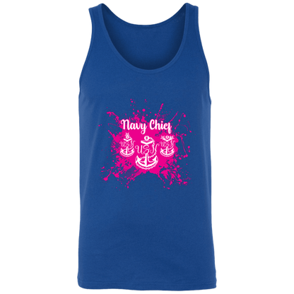 Navy Chief Pink Paint Unisex Tank