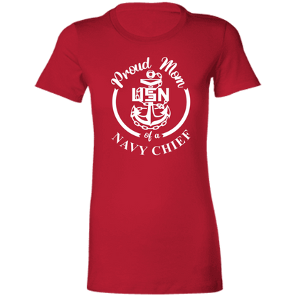 Proud Mom White Design  Ladies' Favorite T-Shirt
