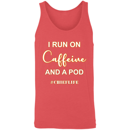 I Run On Caffeine White Design  Unisex Tank