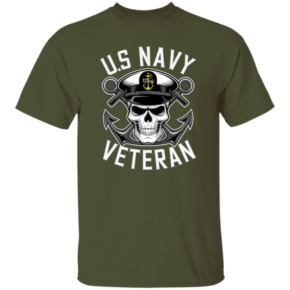 US Navy Veteran Skull 5.3 oz. T-Shirt
