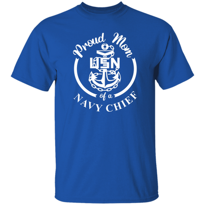 Proud Mom White Design  5.3 oz. T-Shirt