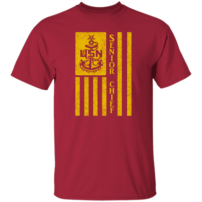 Senior Chief Flag Gold 5.3 oz. T-Shirt