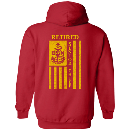 Retired Senior Chief Flag FB Pullover Hoodie