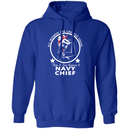 Navy Girl Chief White Pullover Hoodie