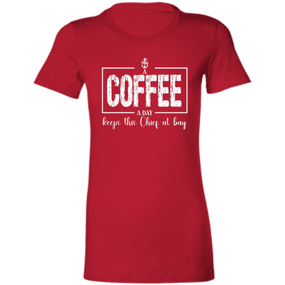 A Coffee a Day White Design Ladies' Favorite T-Shirt