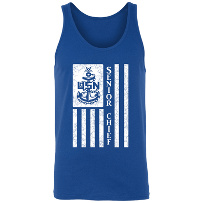 Senior Chief Flag White Unisex Tank
