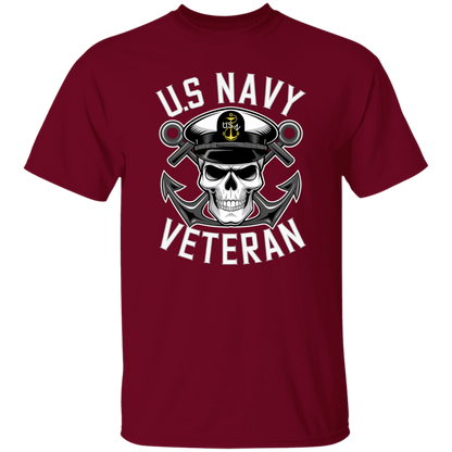 US Navy Veteran Skull 5.3 oz. T-Shirt