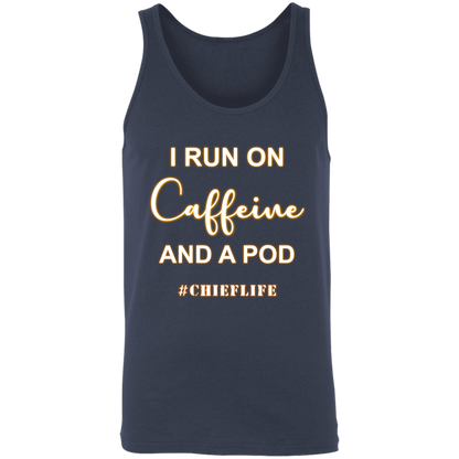 I Run On Caffeine White Design  Unisex Tank