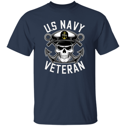 US Navy Veteran Skull 5.3 oz. T-Shirt