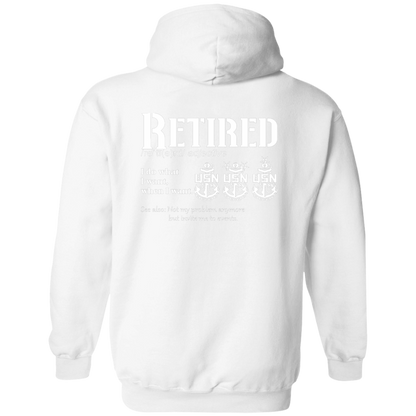 Retired Definition White Zip Up Hooded Sweatshirt