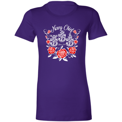 Navy Chief Rose White Ladies' Favorite T-Shirt