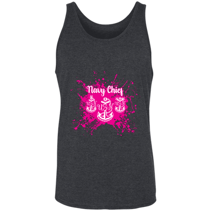 Navy Chief Pink Paint Unisex Tank