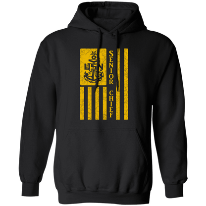 Senior Chief Flag Gold Pullover Hoodie