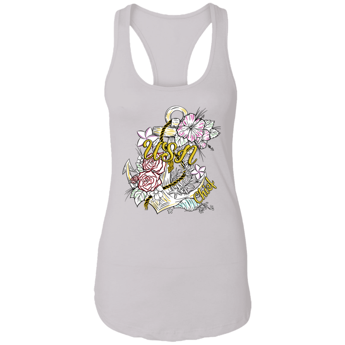 Wooden Anchor Ladies Racerback Tank