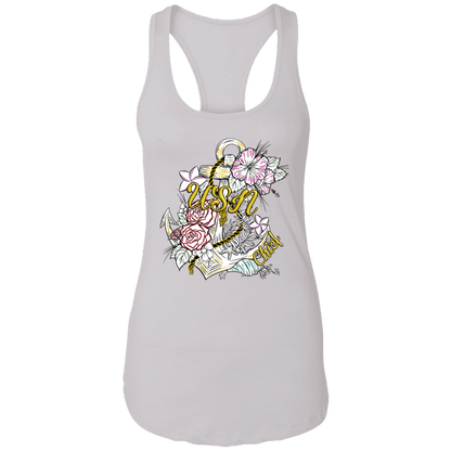 Wooden Anchor Ladies Racerback Tank