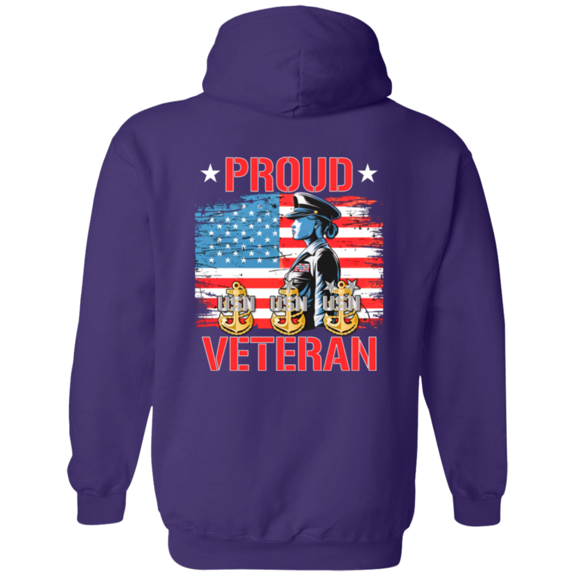 Proud Veteran Zip Up Hooded Sweatshirt