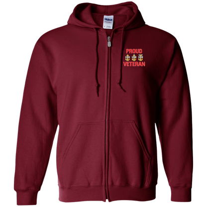 Proud Veteran Zip Up Hooded Sweatshirt