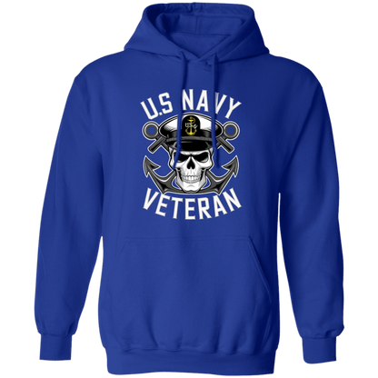 US Navy Veteran Skull Pullover Hoodie