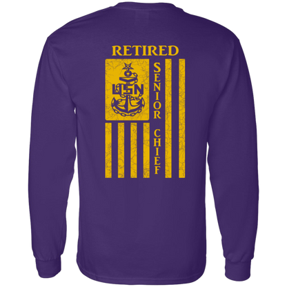 Retired Senior Chief Flag FB LS T-Shirt 5.3 oz.