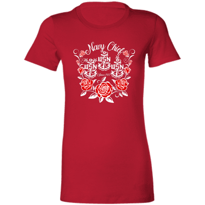 Navy Chief Rose White Ladies' Favorite T-Shirt