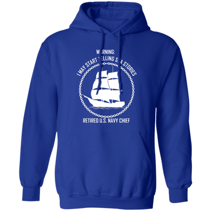 Retired Sea Stories White Pullover Hoodie