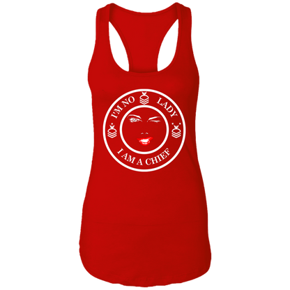 I'm No Lady (White Design) Ladies Racerback Tank