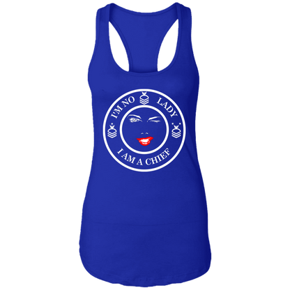 I'm No Lady (White Design) Ladies Racerback Tank