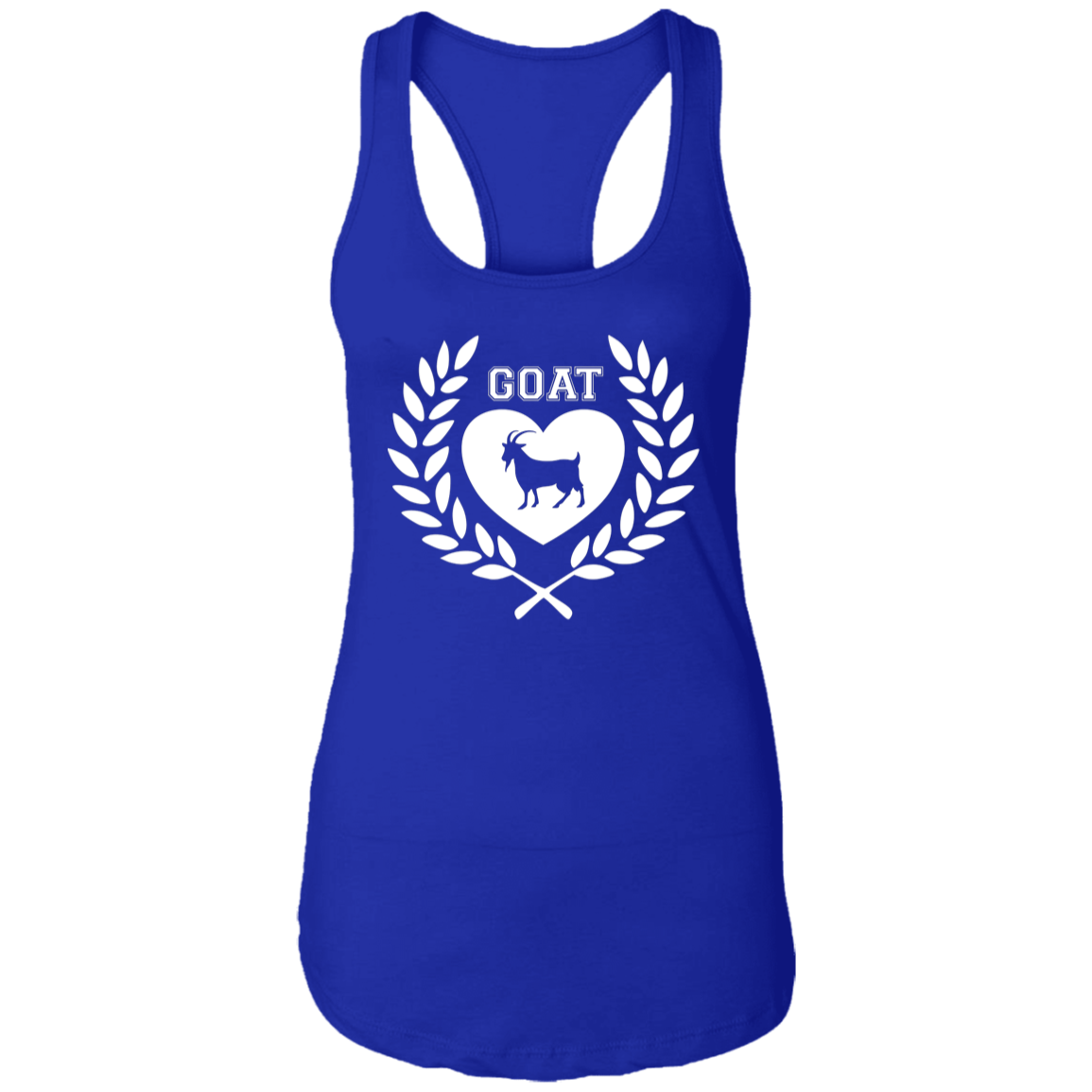 Goat Wreath White Ladies Racerback Tank