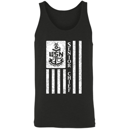 Senior Chief Flag White Unisex Tank