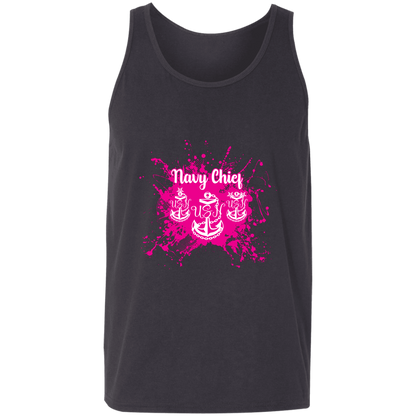 Navy Chief Pink Paint Unisex Tank