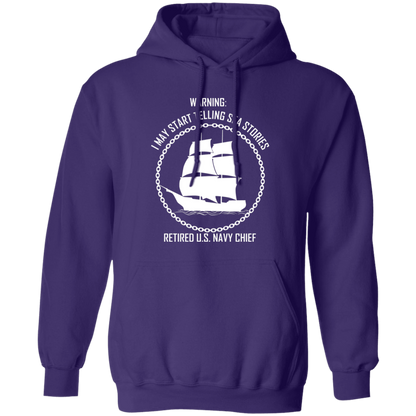 Retired Sea Stories White Pullover Hoodie