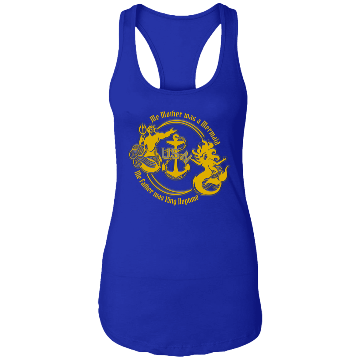 Me Mother and Father Gold Ladies Racerback Tank