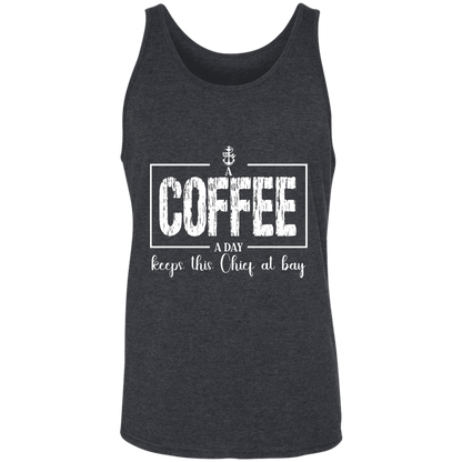 A Coffee a Day White Design Unisex Tank