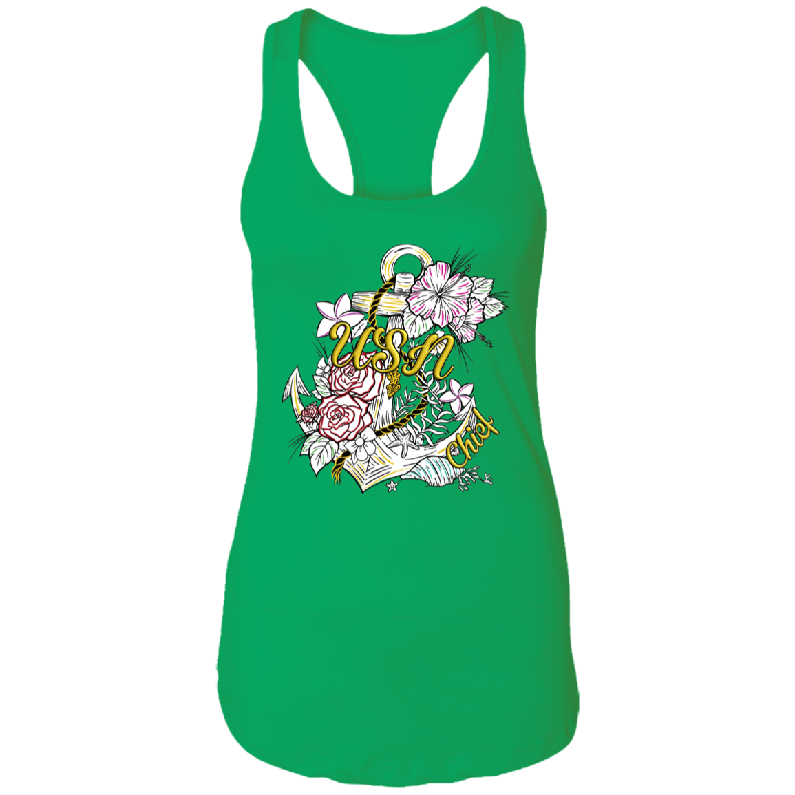 Wooden Anchor Ladies Racerback Tank