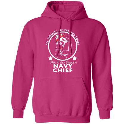 Navy Girl Chief White Pullover Hoodie