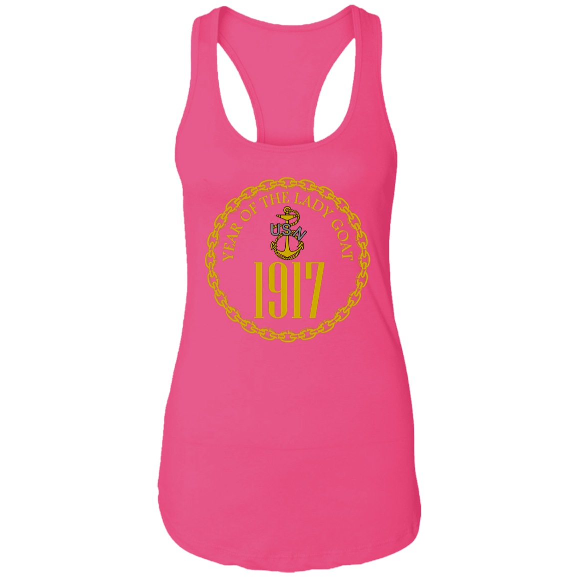 Year of the Lady Goat Gold Ladies Racerback Tank