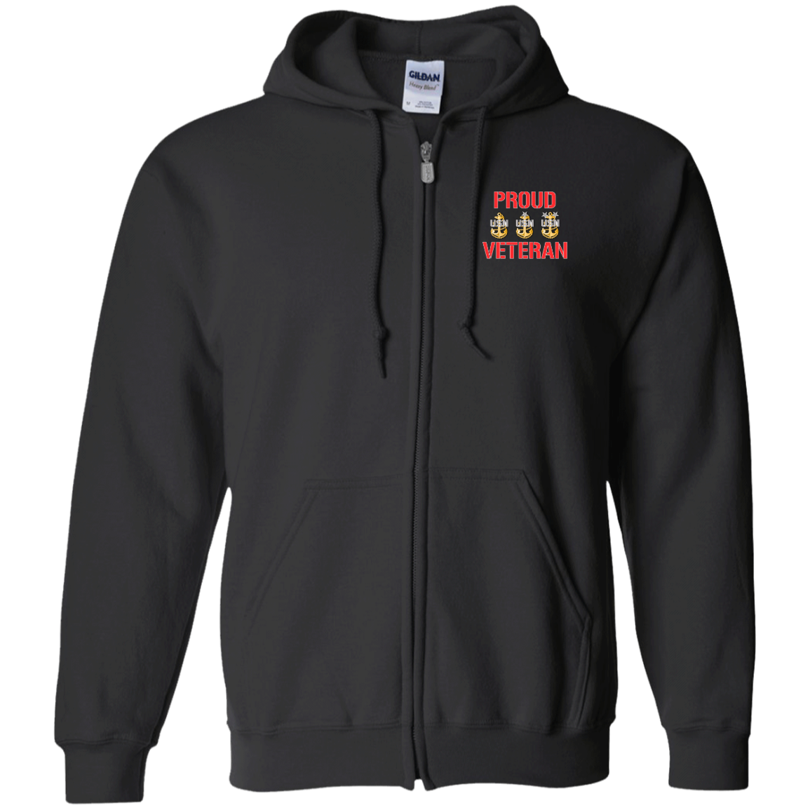 Proud Veteran Zip Up Hooded Sweatshirt