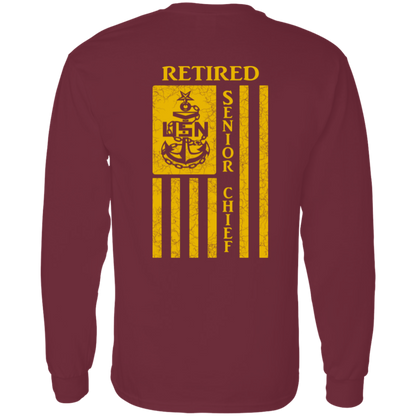 Retired Senior Chief Flag FB LS T-Shirt 5.3 oz.